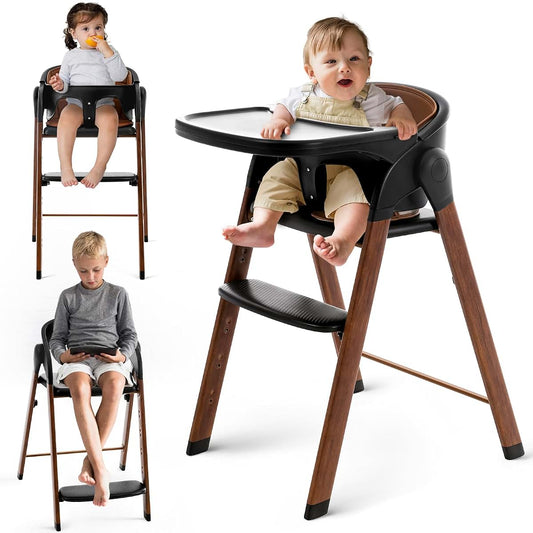 Soobaby Foldable Baby High Chair, Adjustable Seating System