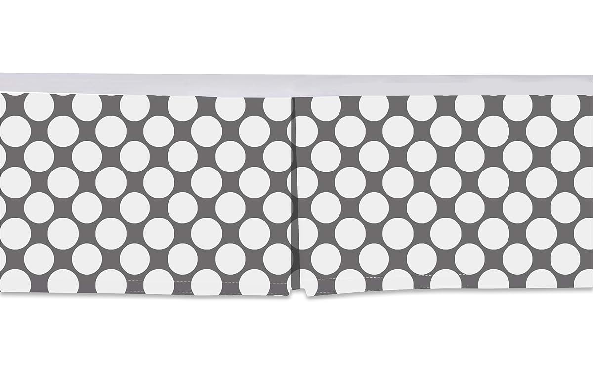 Bacati Mix N Match Large Dots Crib and Toddler Bed Skirt in Grey (photo 3)