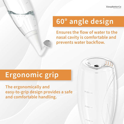 SleepBetterCo Nasal Irrigator Sinus Rinse Bottle Transparent Light-Grey (photo 3)