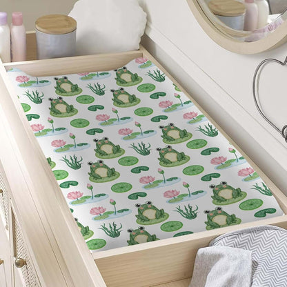 Frogs Pond Floral Printed Changing Pad Cover for Nursery Sheets