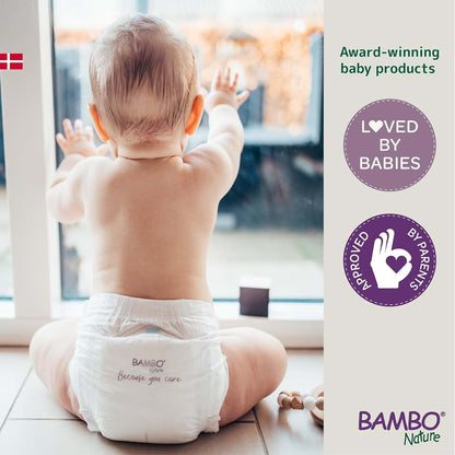 Bambo Nature Baby Diapers, Size 2, 180 Count, Super Absorbent with Wetness Indicator