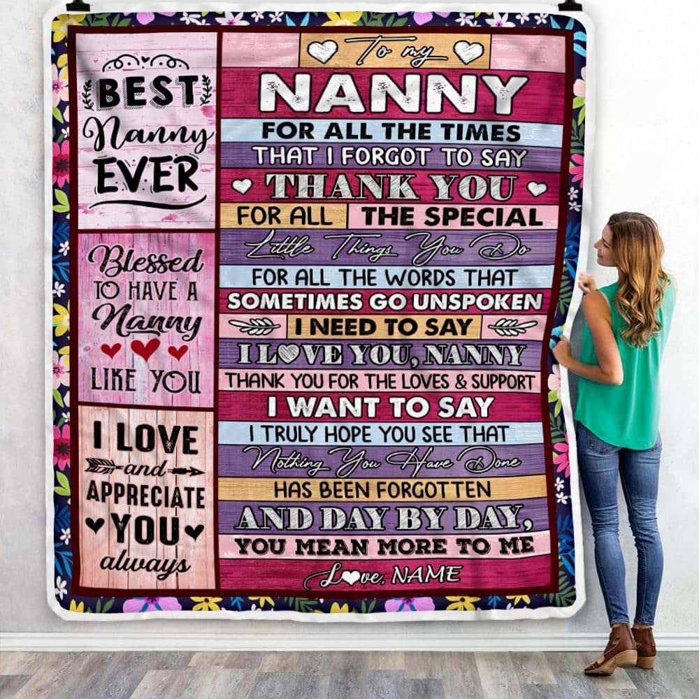 TeesNow Personalized Nanny Blanket from Kids Thank You for The Love Nanny (30 x 40 in Baby Size) (photo 3)