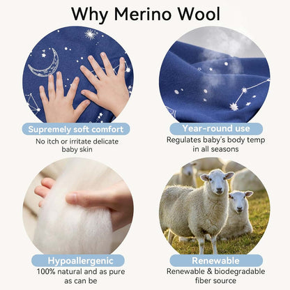 CosyDiary Merino Wool & Cotton Sleep Sack With 2-Way Zipper