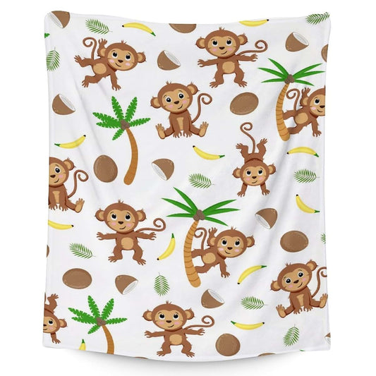 BabyOneStop Monkey Cartoon Flannel Blanket For Kids