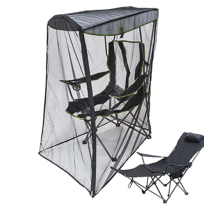 Tanxier Camping Chair Mosquito Net, Polyester Mesh with Zippered Door, Waterproof Roof