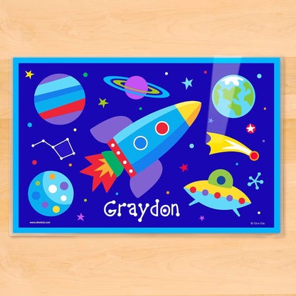 Outer Space Personalized Placemat for Kids, 18 Inches x 12 Inches, Laminated, by Art Appeel (photo 2)