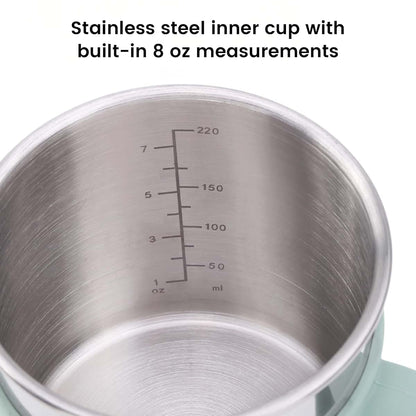 Lulyboo Stainless Steel Snack Cup with Handles Spill Resistant Toddler Snack Container