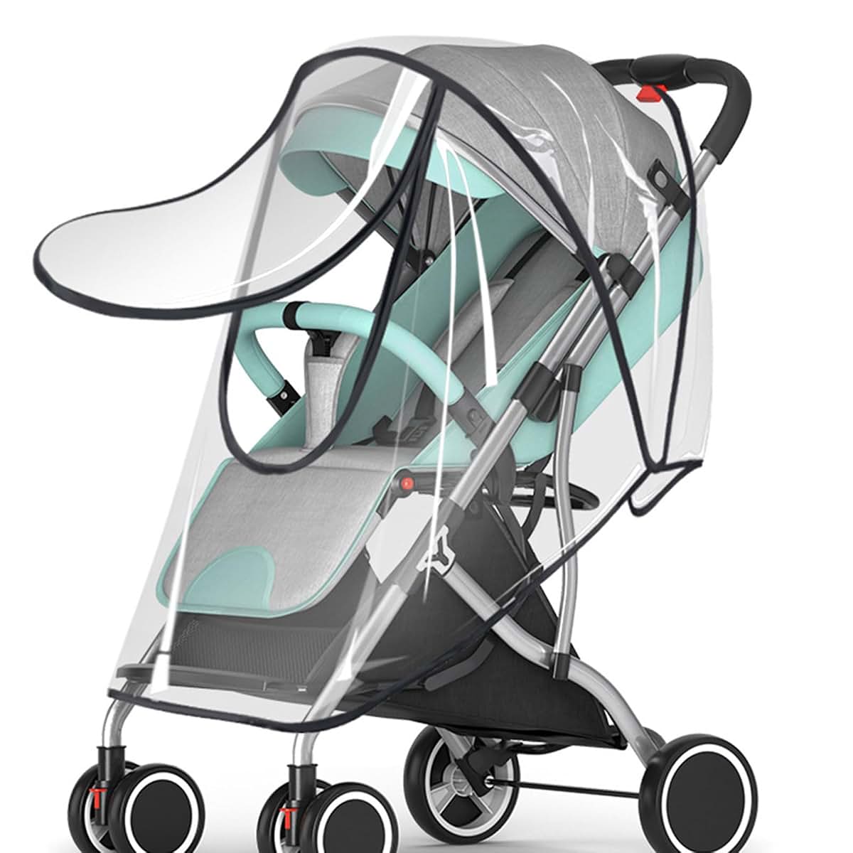 ZHENZQ Stroller Rain Cover Windproof Baby Travel Stroller Shield Trolley Umbrella Raincoat-Stroller Accessories (photo 2)