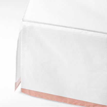 Bacati Mix N Match Crib Skirt with White Drop and Coral Band