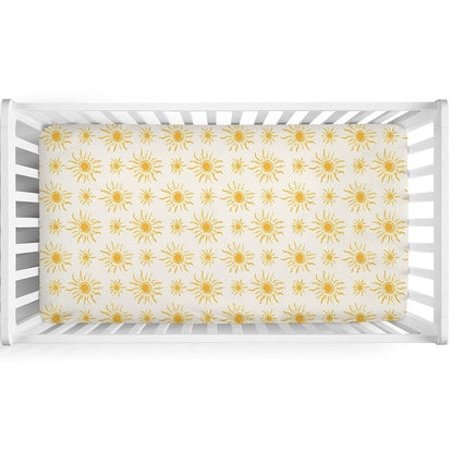 Dpjkevw Tribal Sun Totem Fitted Crib Sheet, Golden Polyester Nursery Bedding (photo 2)