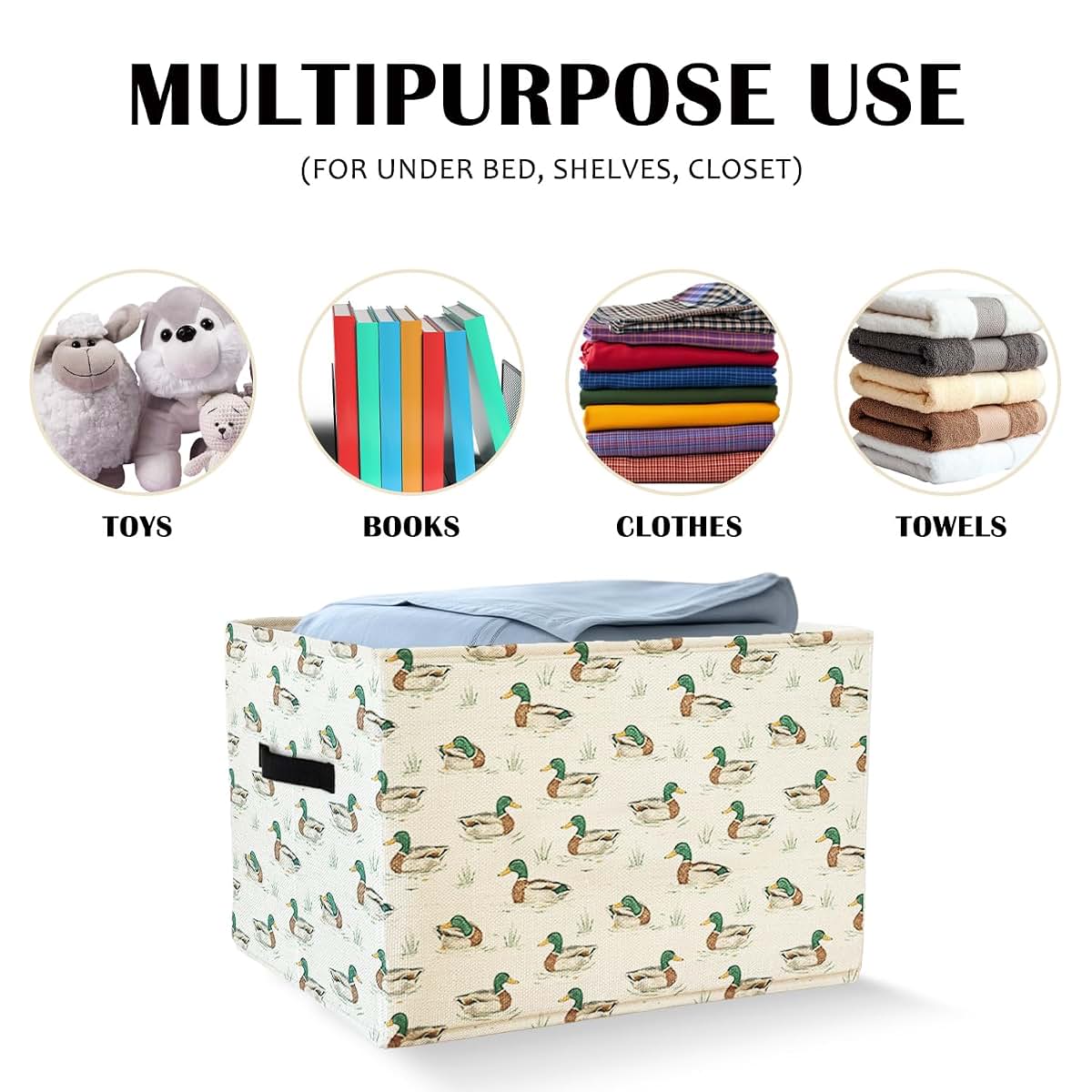 Mallard Duck Storage Basket Organizer for Toys and Clothes