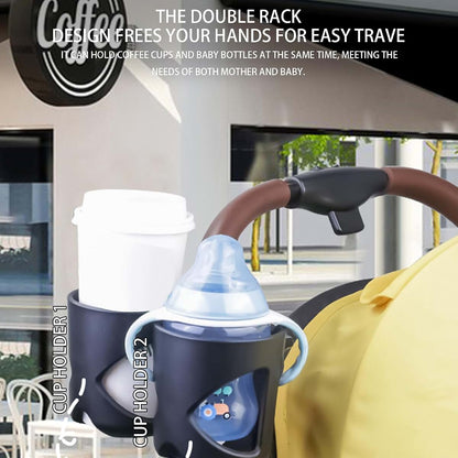 DUDOK Stroller Cup Holder, ABS Wheelchair Cup Holder, Portable Stroller Cup Holder, Double Cup Holder, Adjustable Cup (photo 3)