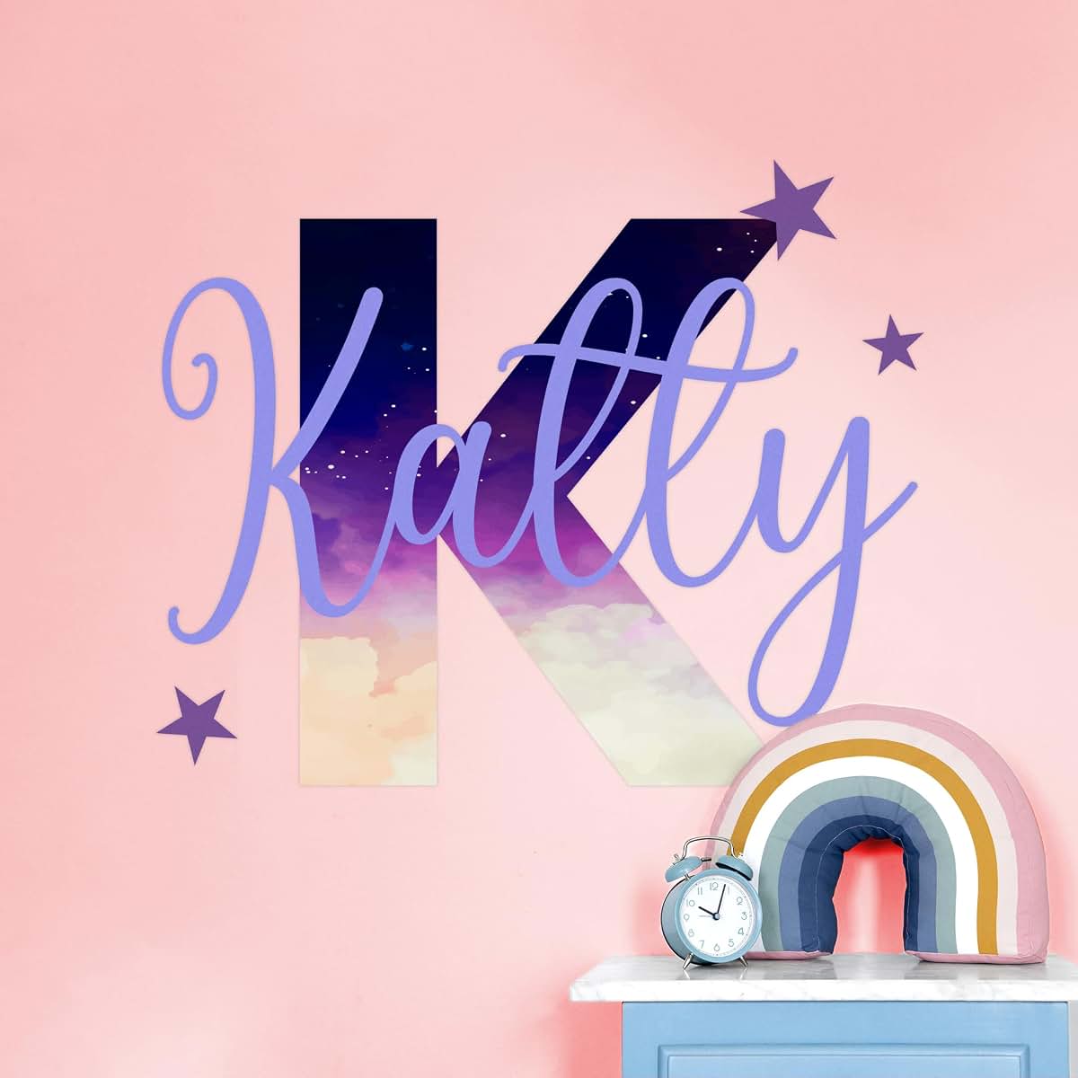 CRYPTONITE Custom Stickers Name Wall Decor I Personalized Name Sign for Room Decor | Multiple Custom Name & Initial I