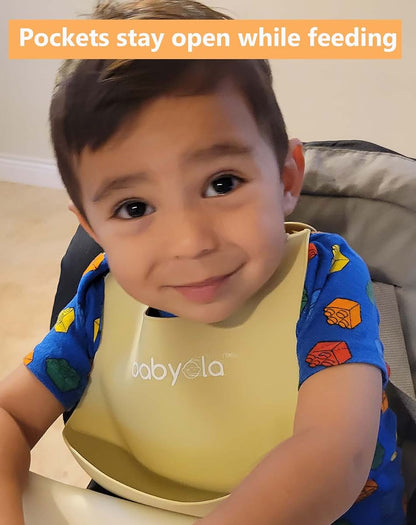 Babyola Silicone Baby Bibs With Spill Catcher, Set Of 2 (photo 2)