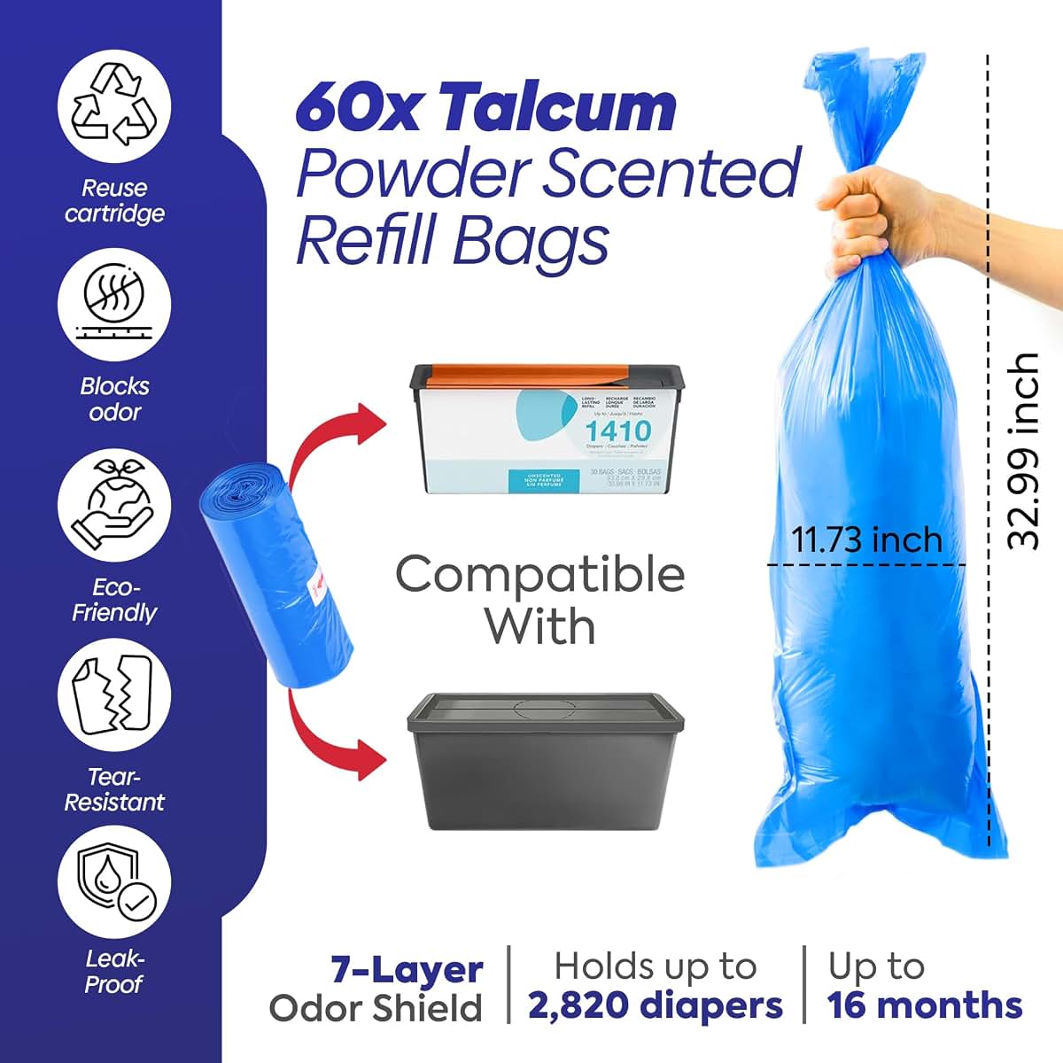 Biomedintech Diaper Refill Bags For Diaper Genie Easy Roll (photo 3)