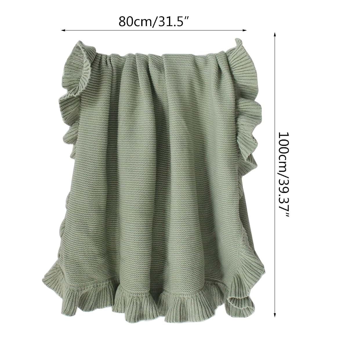 Woedpez Ruffle Edge Knitted Wrap Blanket for Infants (photo 4)