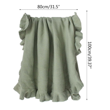 Woedpez Ruffle Edge Knitted Wrap Blanket for Infants (photo 4)