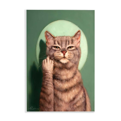 Stupell Industries Humorous Cat Comic Wall Plaque, 10x15 Inch Mounted Print by Lucia Heffernan