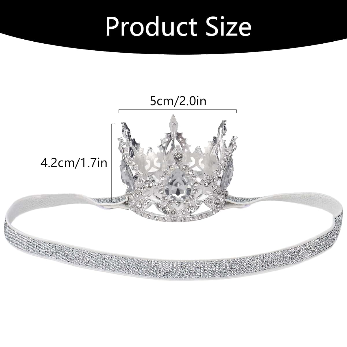 Glitter Baby Crown Headband for Little Girl Princess Birthday Props