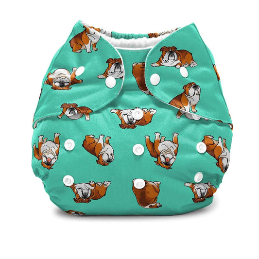 WIRESTER Baby Cloth Diaper One Size Adjustable Washable Reusable Cloth Pocket Diaper for Baby - English Bulldog Funny