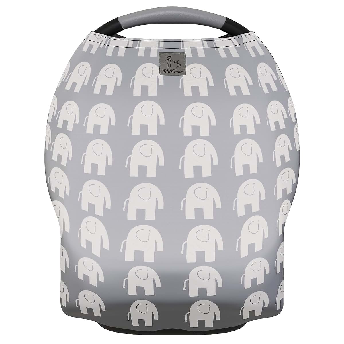 MoM-me Nursing Cover Multi Use Grey White Elephant Design for Baby and Stroller