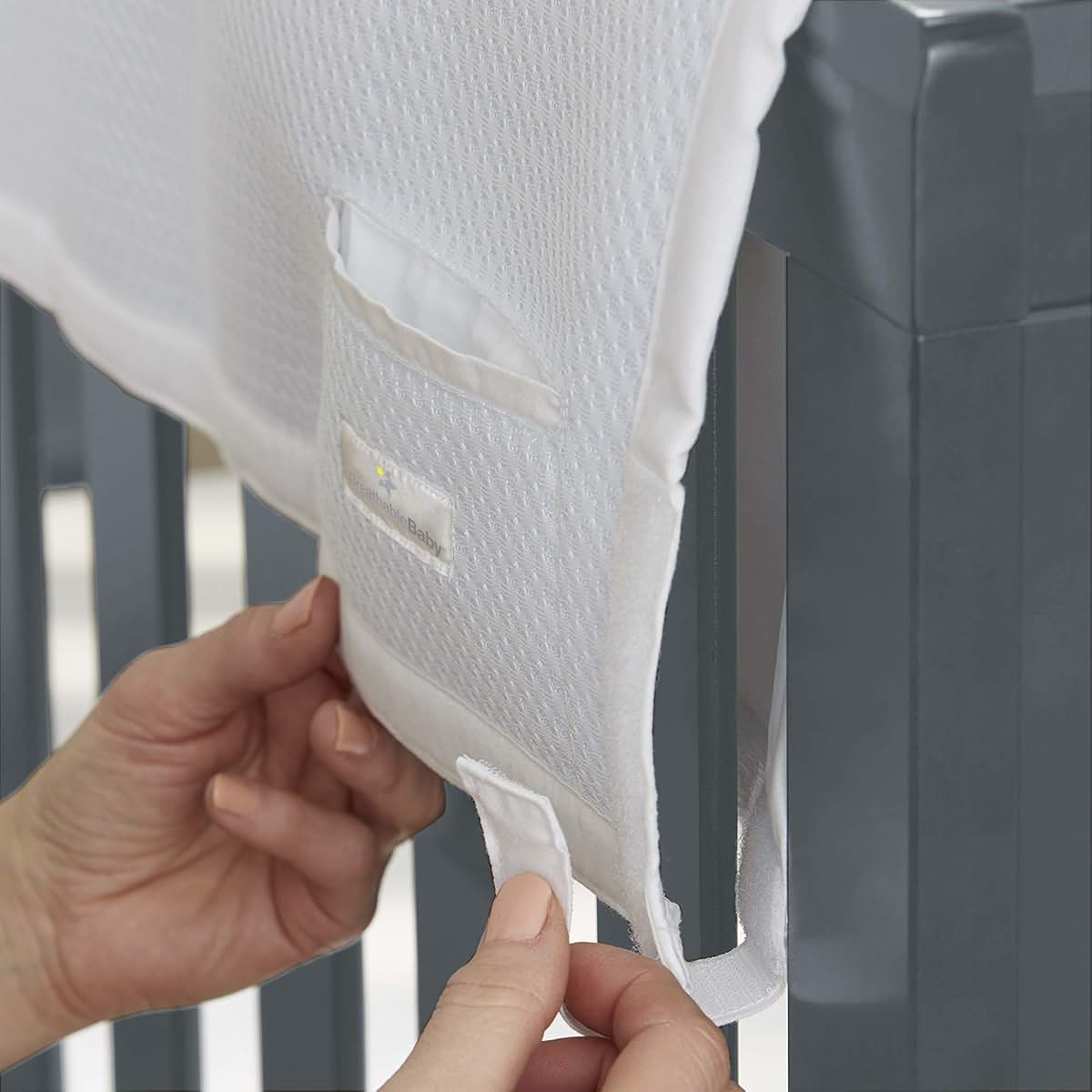 BreathableBaby Breathable Mesh RailGuard Teething Cover — White — 51" Long Panel