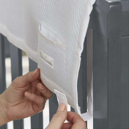 BreathableBaby Breathable Mesh RailGuard Teething Cover — White — 51" Long Panel