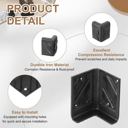 uxcell Plastic Speaker Corner Protectors Black