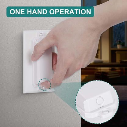 CLYMENE 4 Pack Light Switch Cover Guard, Rocker Style, White