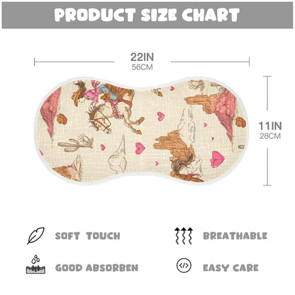 BabyOneStop Mazeann Western Cowgirls Vintage Burp Cloth With Waterproof Backing