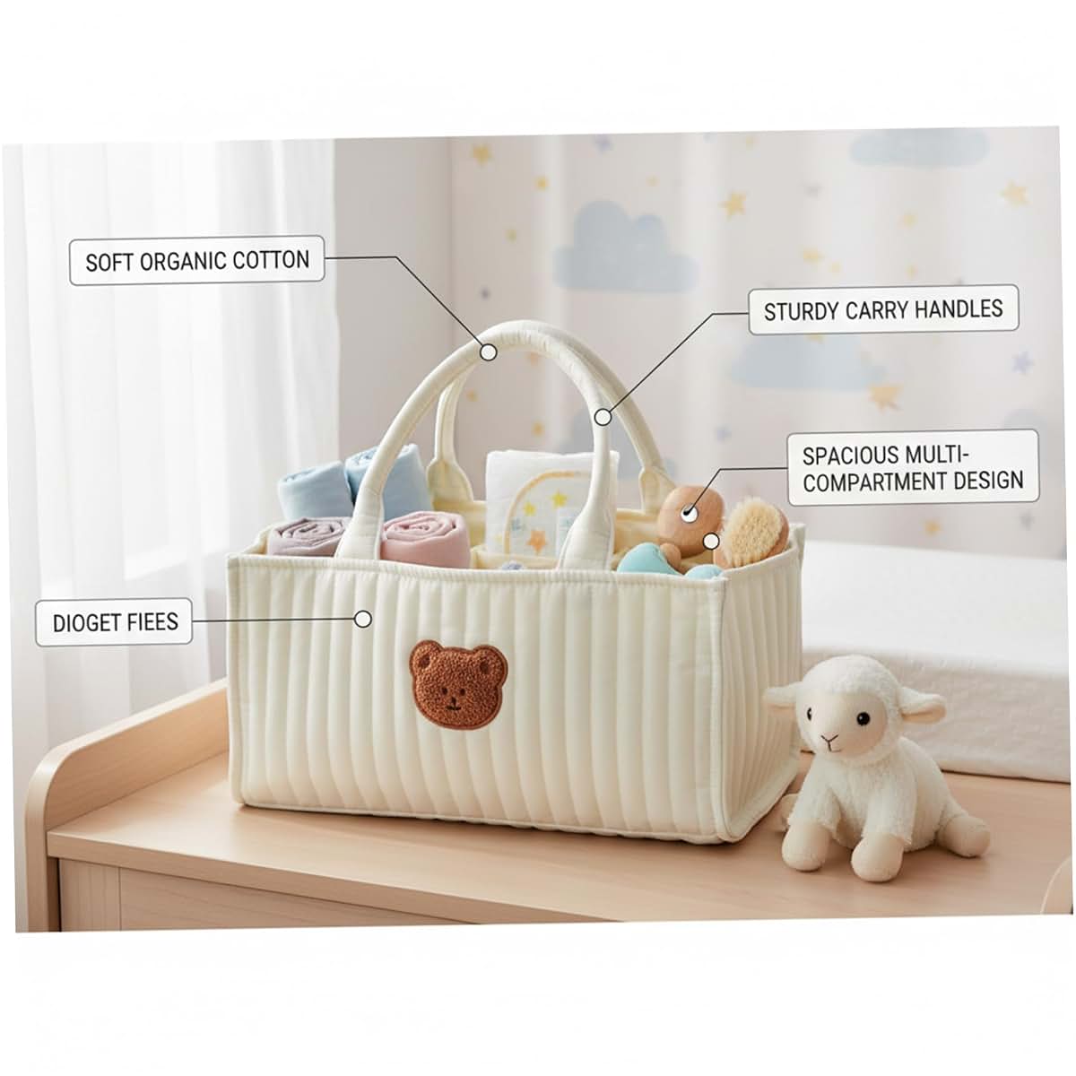 AwnsIMfreien Quilted Diaper Caddy With Removable Dividers (photo 3)