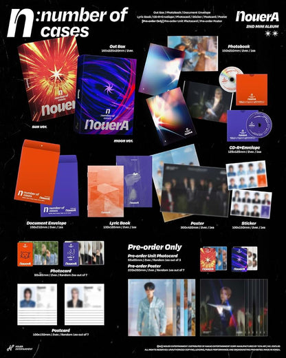 NouerA 2nd Mini Album n: Number of Cases CD + Pre-Order Gift 2 Versions Set