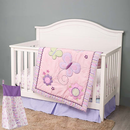 Butterfly Nursery Crib Bedding Set for Baby Girl Cot
