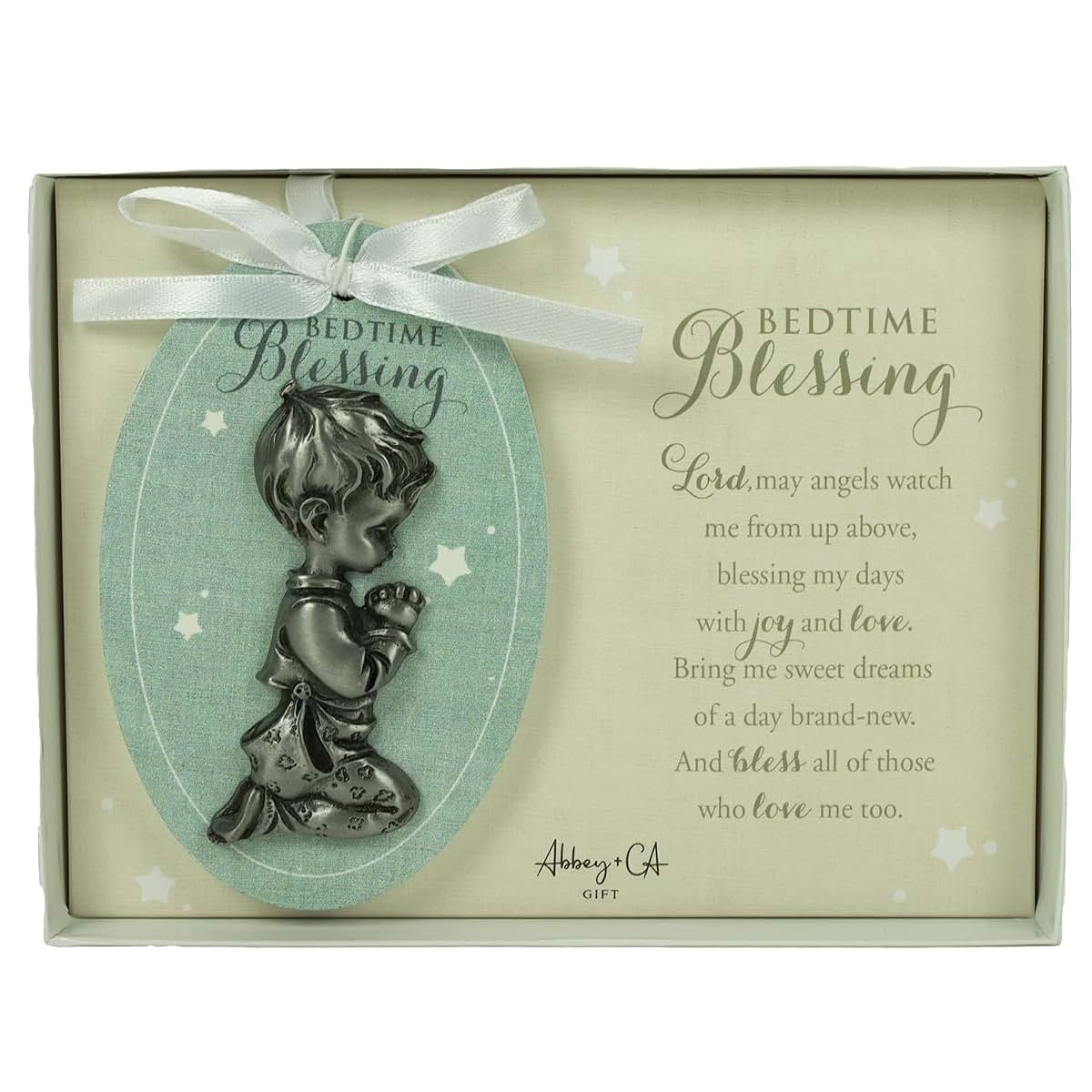 Abbey & CA Gift Baby Boy Bedtime Blessing Ornament On White Ribbon