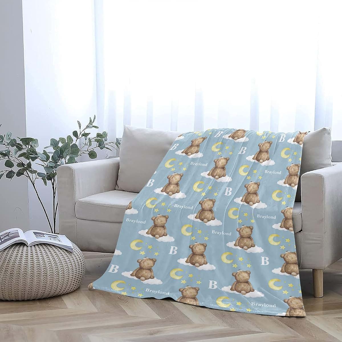 CADE Baby Blanket for Girls,Throw Blanket with Name,Custom Newborn Baby Gift,Super Soft Blanket for Adults,Personalized (photo 2)