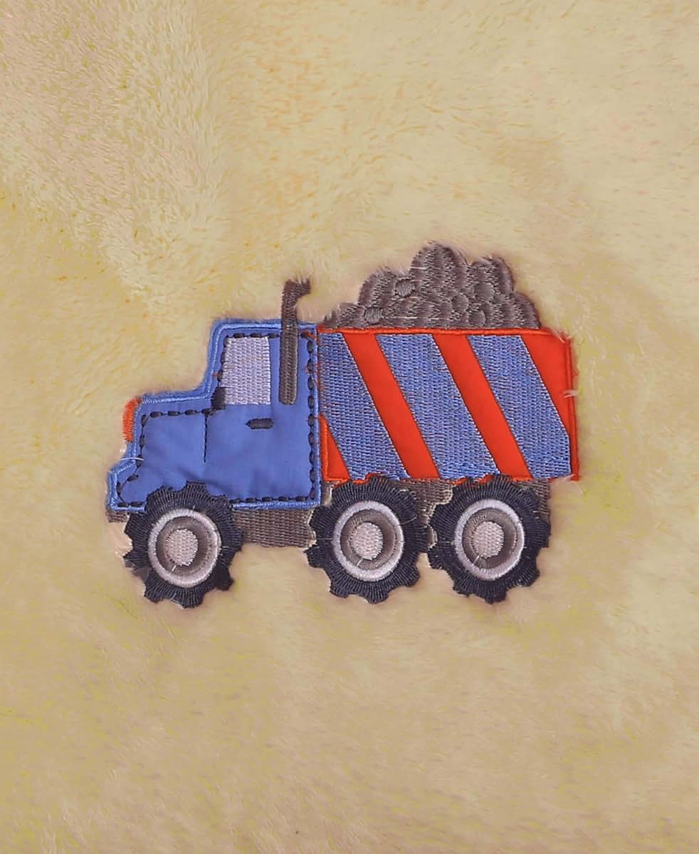 Bacati - Construction Multicolor Boys Plush Blanket (Yellow) (photo 4)
