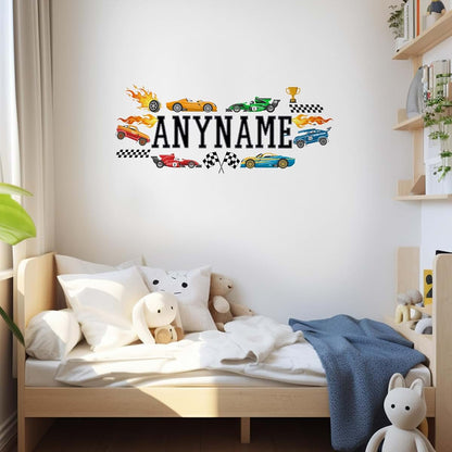 SOUTH9STICKER Custom Race Car Name Wall Decal Personalized Boys Racing Decor