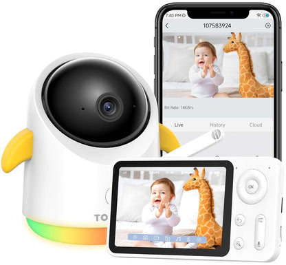Baby Monitor with Camera and Audio, WiFi/No WiFi, 4.3" Screen, 1080P Night Vision