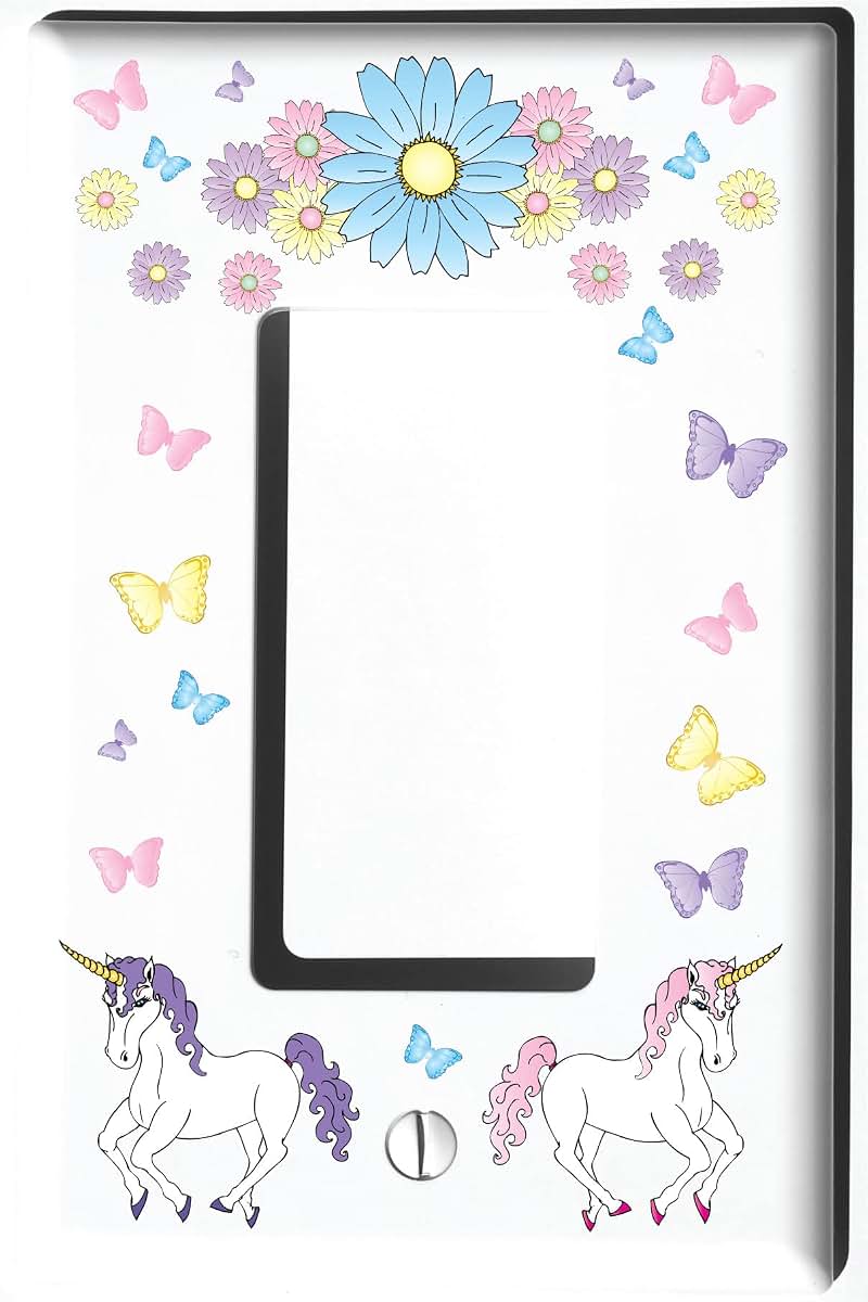 Presto Wall Decals Unicorn Horse Single Rocker Light Switch Plate