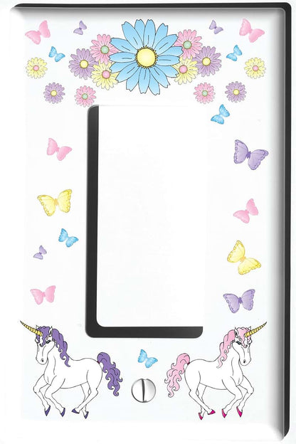 Presto Wall Decals Unicorn Horse Single Rocker Light Switch Plate