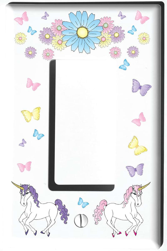 Presto Wall Decals Unicorn Horse Single Rocker Light Switch Plate
