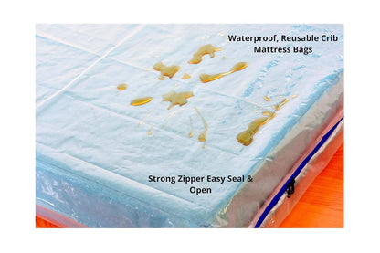 Juneshe 2 Pack Crib Mattress Storage Bags With Zipper, 3 Mil Thick Plastic Cover