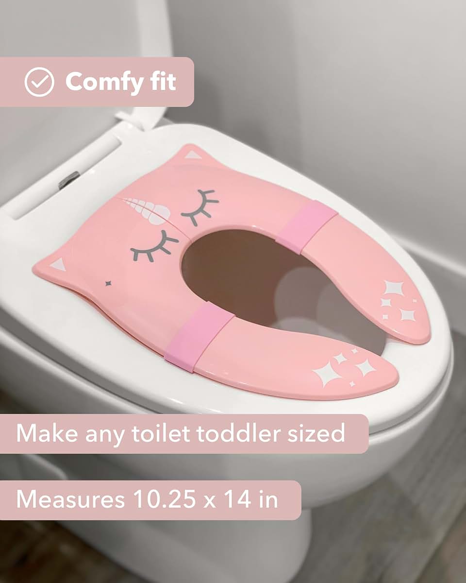 Hippypotamus Travel Potty Seat for Toddler - No-Pinch Folding Potty Training Seat - Non-Slip Silicone Grips - Includes (photo 2)