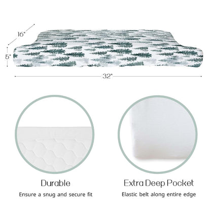 HawSkgFub Watercolor Forest Pine Tree Fitted Changing Pad Cover