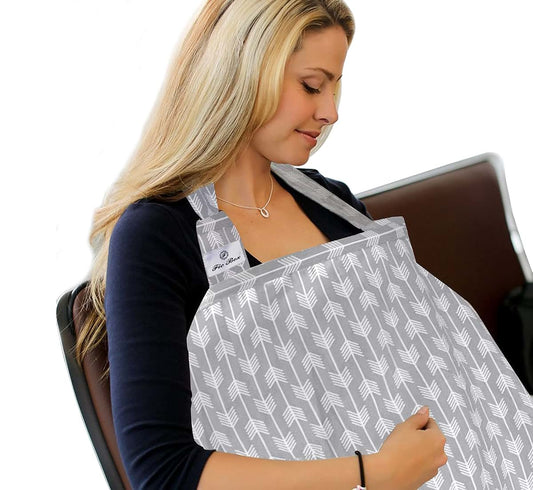 CTYRZCH Nursing Covers for Breastfeeding,Lightweight Breathable Cotton Privacy Breast Feeding Cover with Adjustable