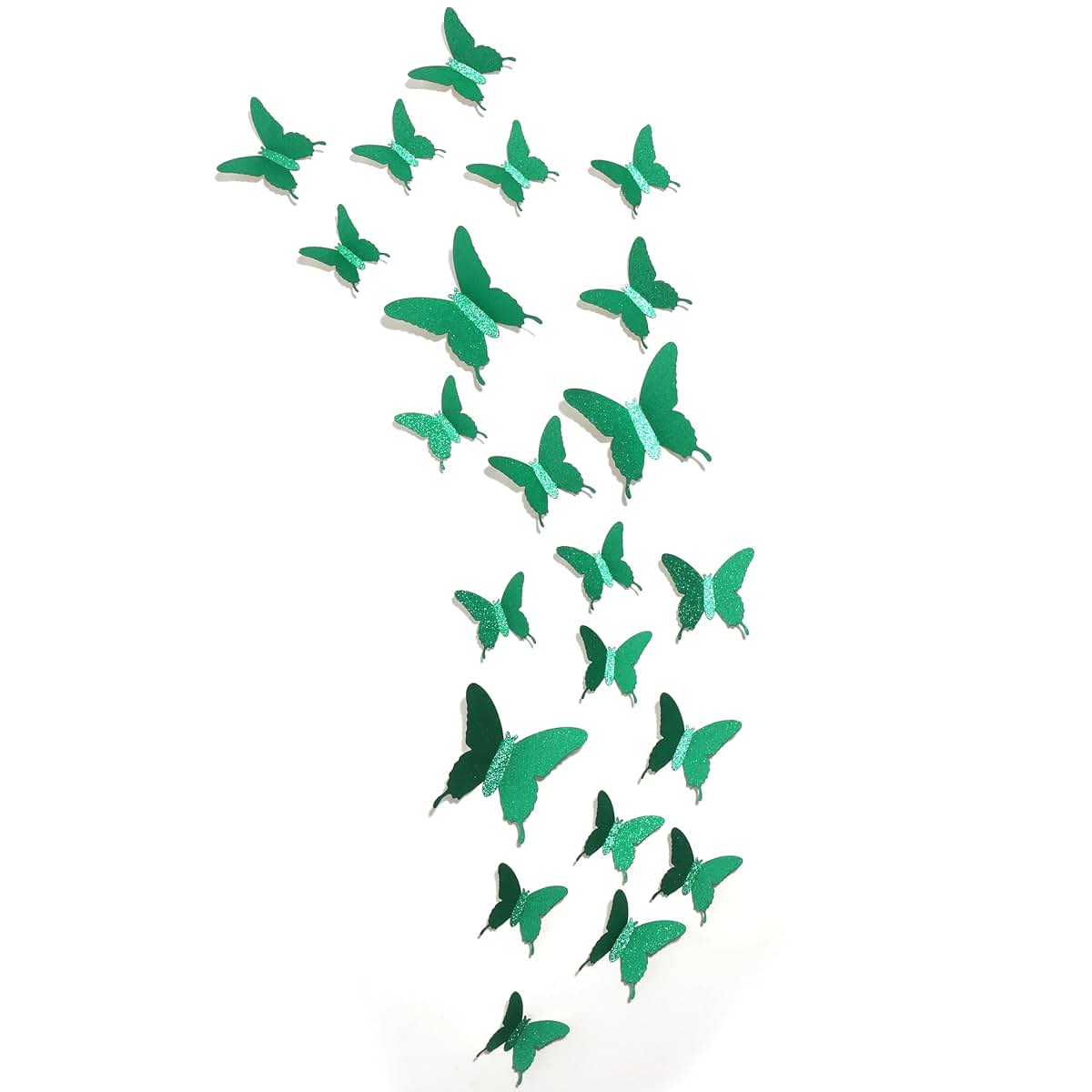 BabyOneStop Glitter 3D Butterfly Wall Stickers In Dark Green