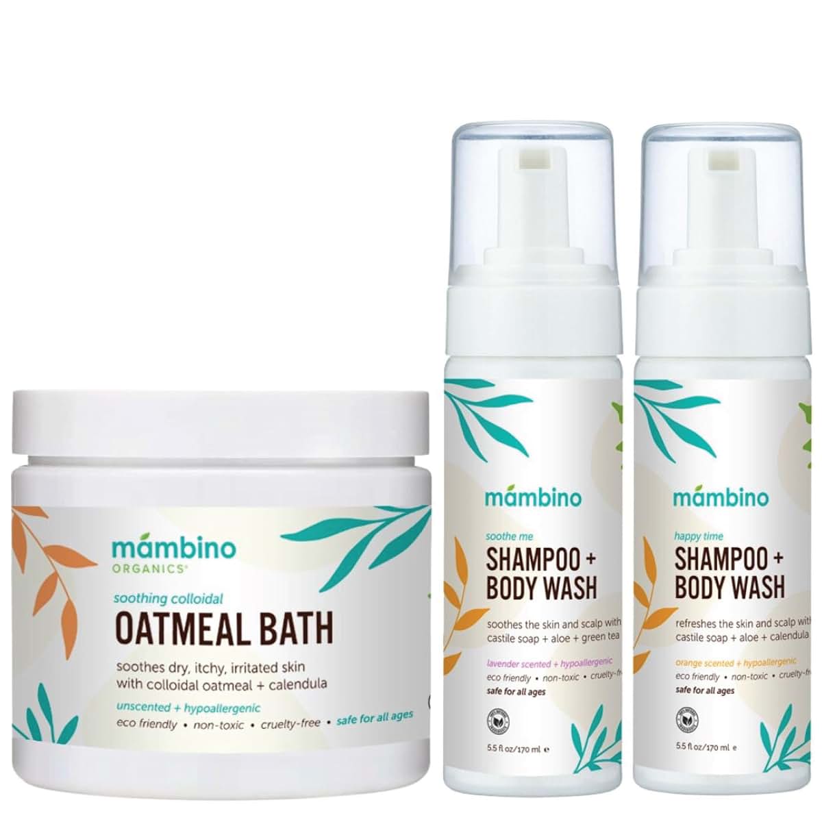 Mambino Organics Baby & Kids Bath Care Set | Shampoo Body Wash Duo