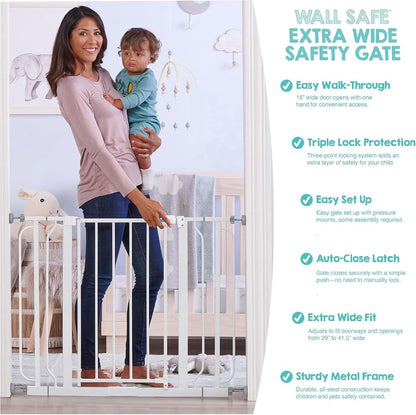 Regalo Extra Wide Wall Safe Safety Gate for Doorways and Stairs