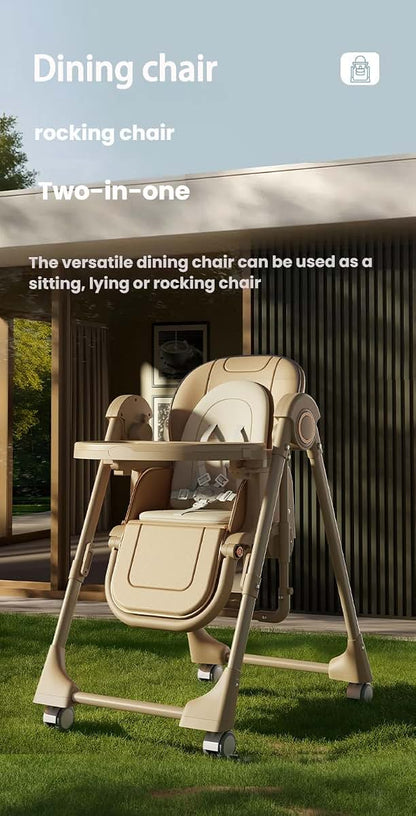 Oubeauou 2-in-1 Portable High Chair and Swing with Adjustable Height (photo 2)