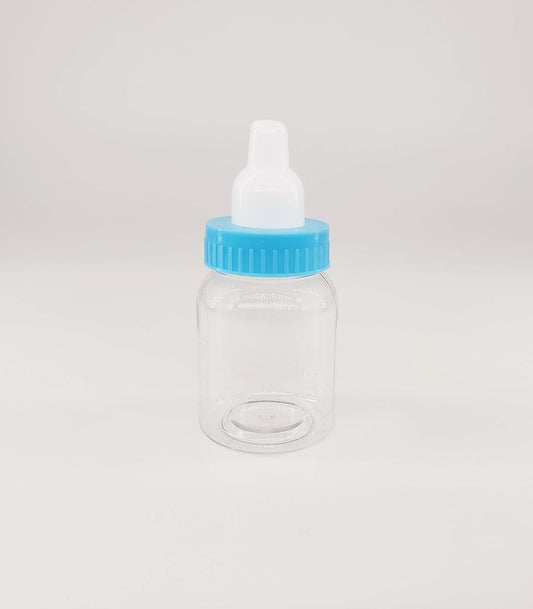 BESTPARTYFAVORS 24 Pcs Blue Mini Baby Bottle Fillable Baby shower Newborn baby Baptism for Girl Boy Birthday Party